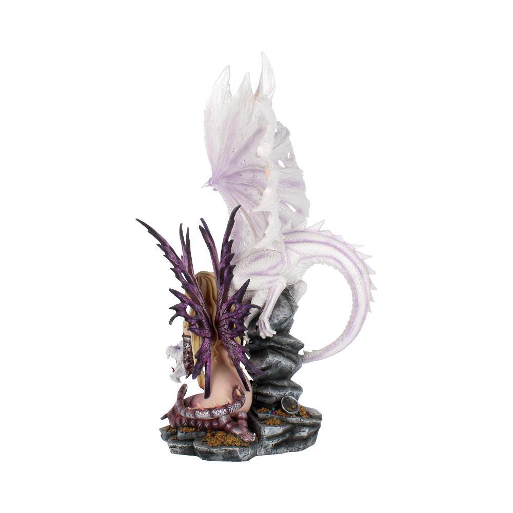Mystical Guardian Dragon and Fairy Figurine Gothic Fantasy Enchanted Statue