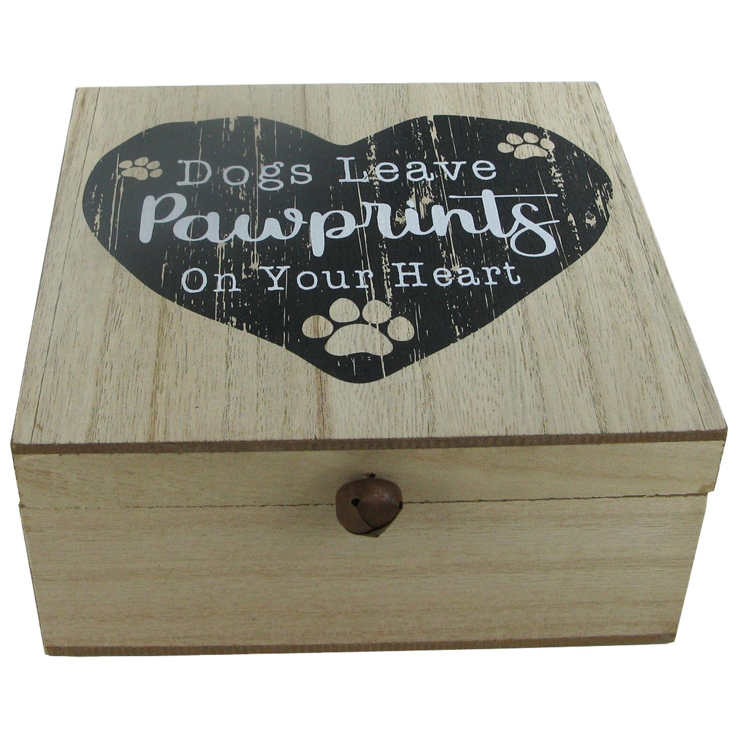 Dogs Leave Pawprints Wooden Pet Memory Box - Sentimental Keepsake for Dog Lovers