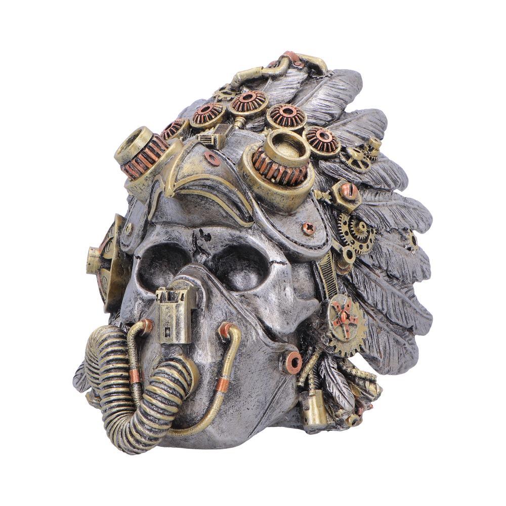 Steampunk Indian Skull Ornament Mechanical Feather Headdress Gothic Decor