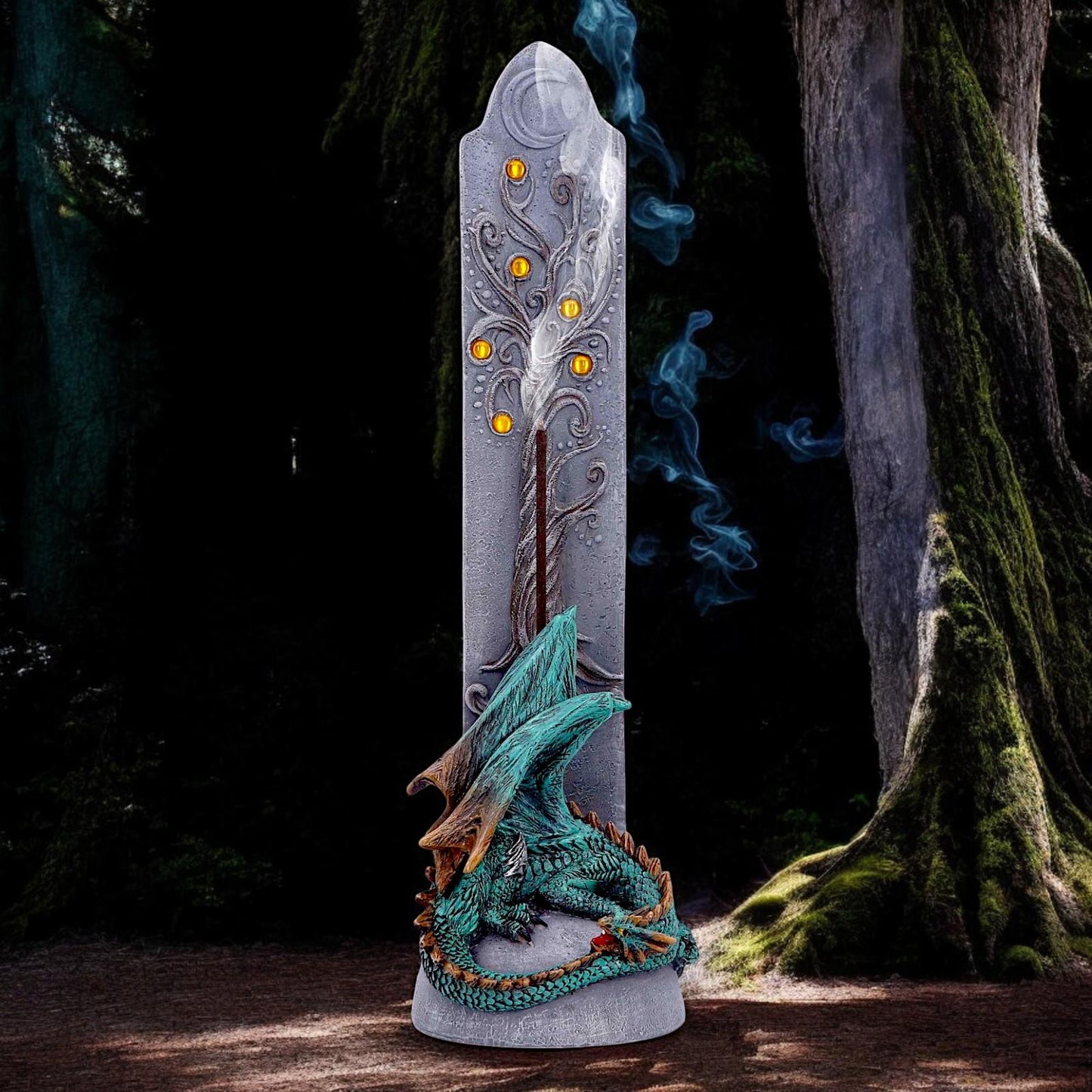 Mystical Vertical Dragon Incense Holder Gothic Ornament Aromatherapy Healing