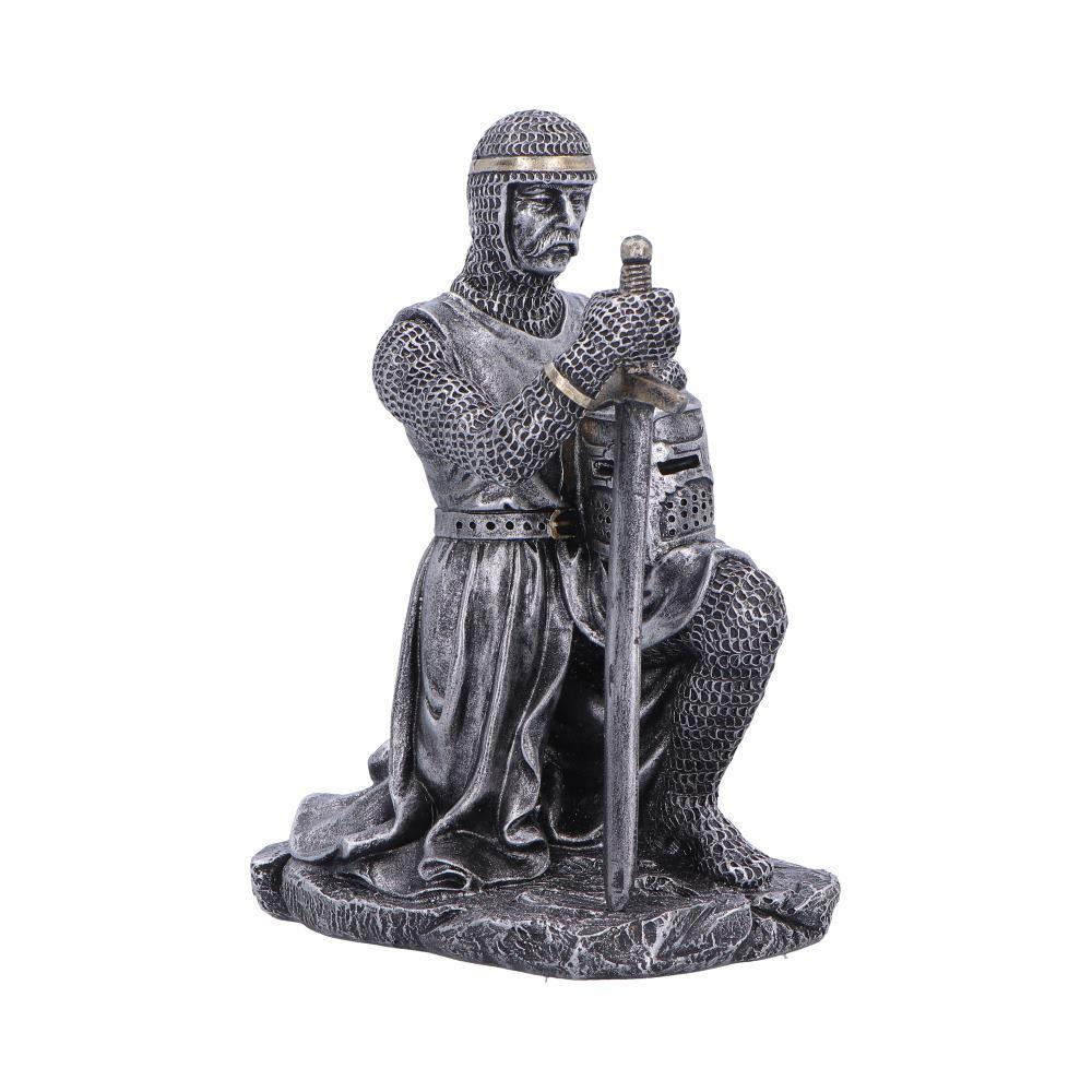 Medieval Knight Soldier Pledge Statue Figurine Ornament Kneeling Warrior Sword