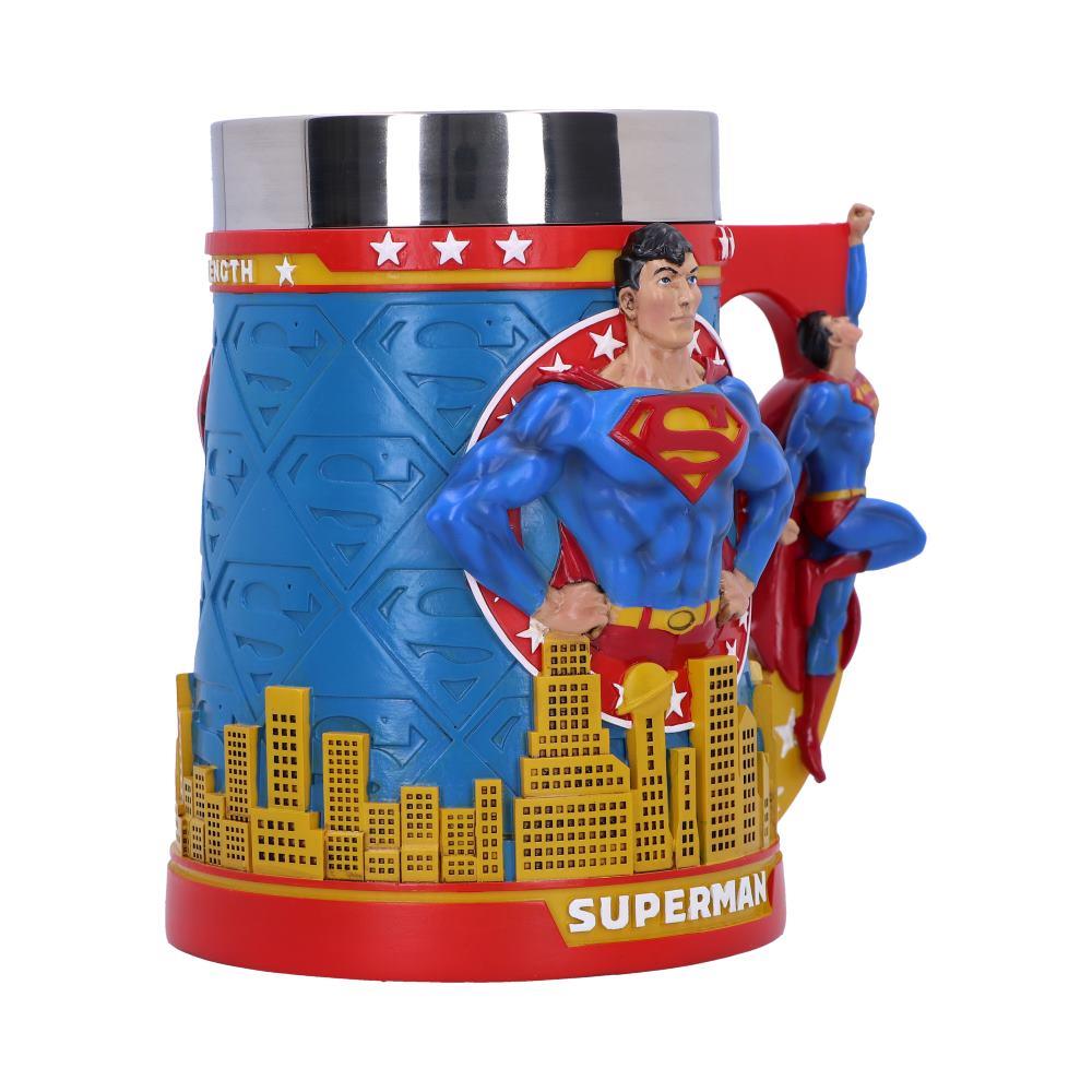 Superman Tankard Official DC Comics Mug Man of Steel Cup with City Skyline