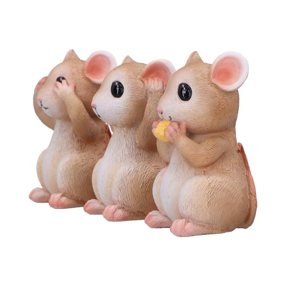 Three Wise Mice Figurines Ornaments Hear No See No Speak No Evil Cute Decor