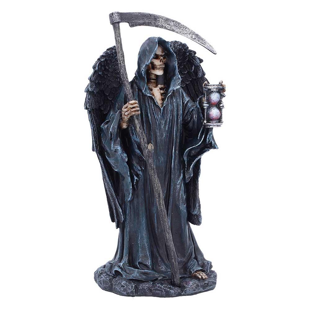 Dark Reaper Figurine Gothic Death Angel Statue Skeleton Scythe Sand Timer Statue