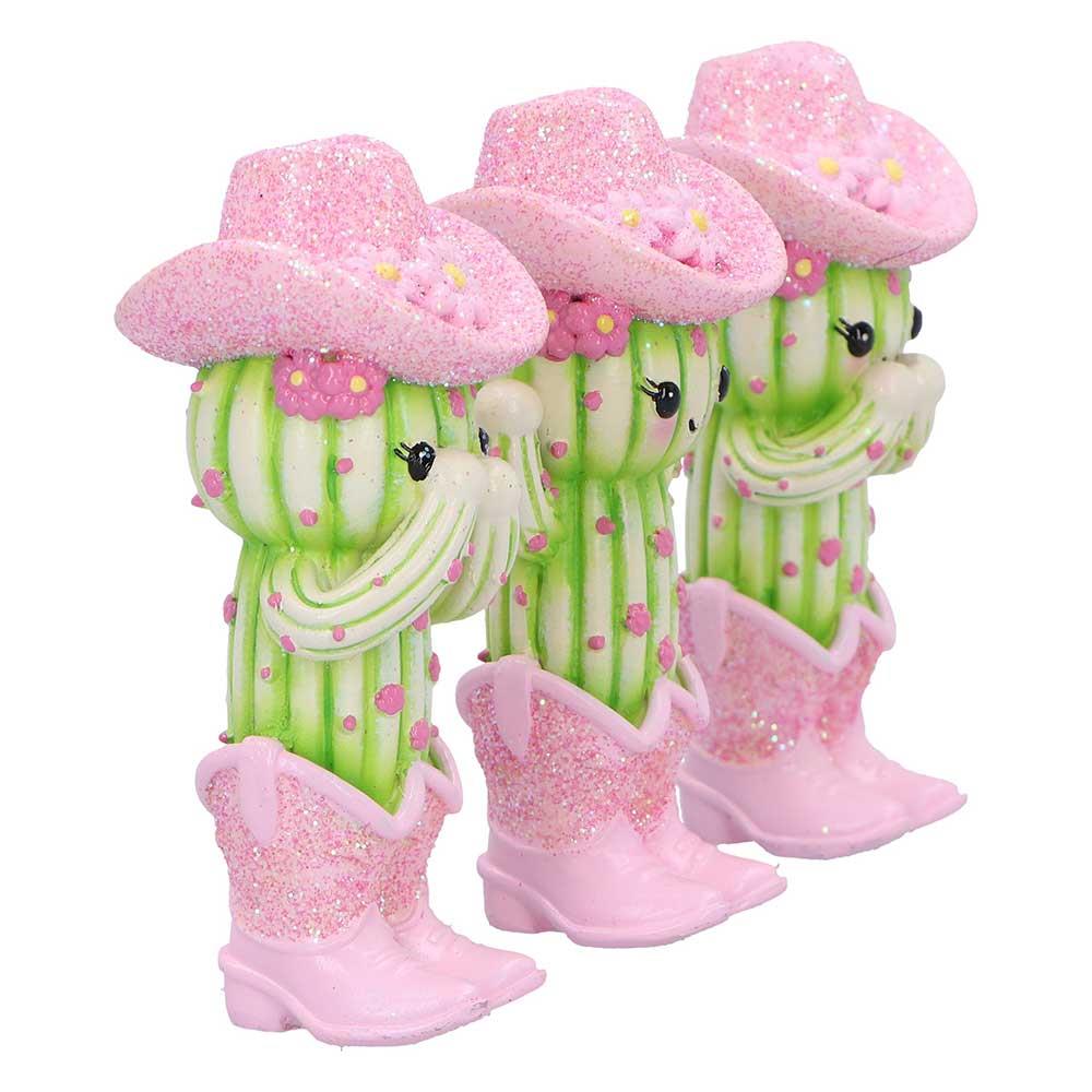 Three Wise Cactus Figurines Cute Novelty Ornament See Hear Speak Evil Decor