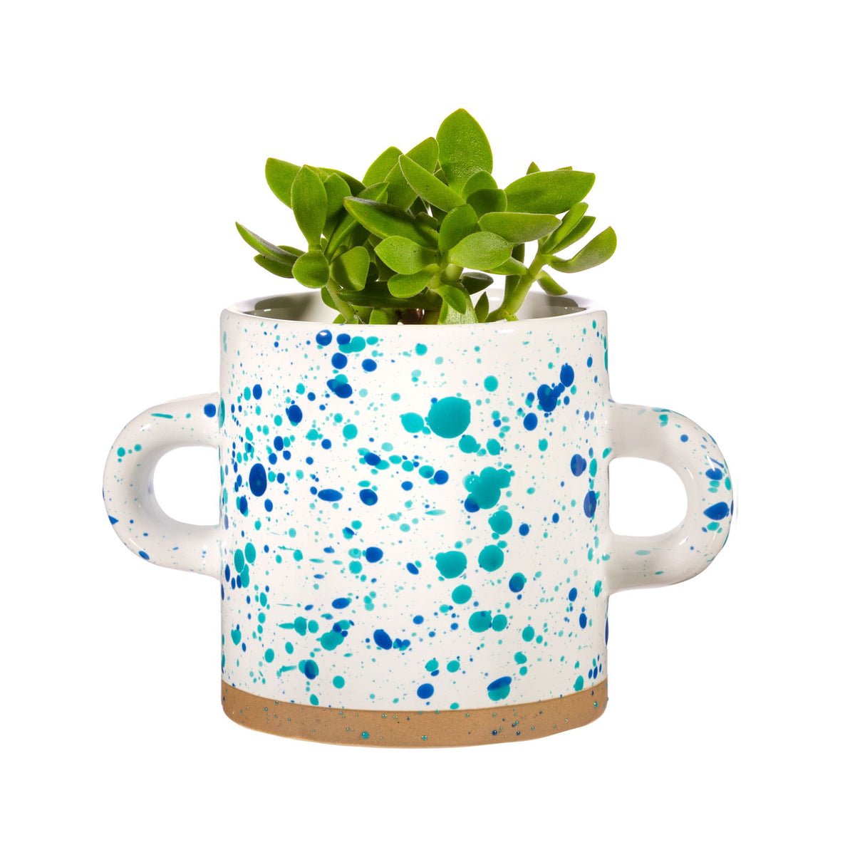 Splatterware Pot Turquoise Blue Splatterware Plant Pot
