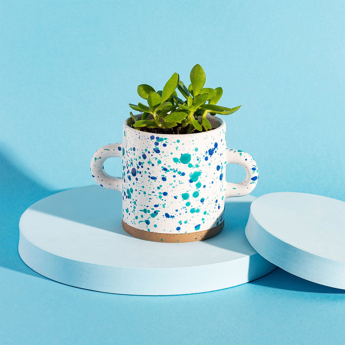 Splatterware Pot Turquoise Blue Splatterware Plant Pot