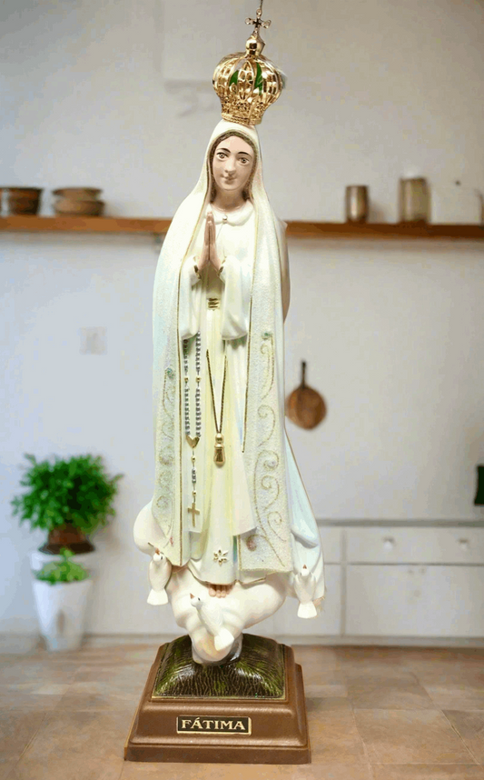 Blessed Virgin Mary Our Lady of Fatima Statue Ornament Figurine 38 cm