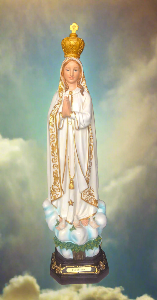 Large Blessed Virgin Mary Our Lady of Fatima Statue Figure Ornament Figurine for Home or Chapel 60 cm Tall