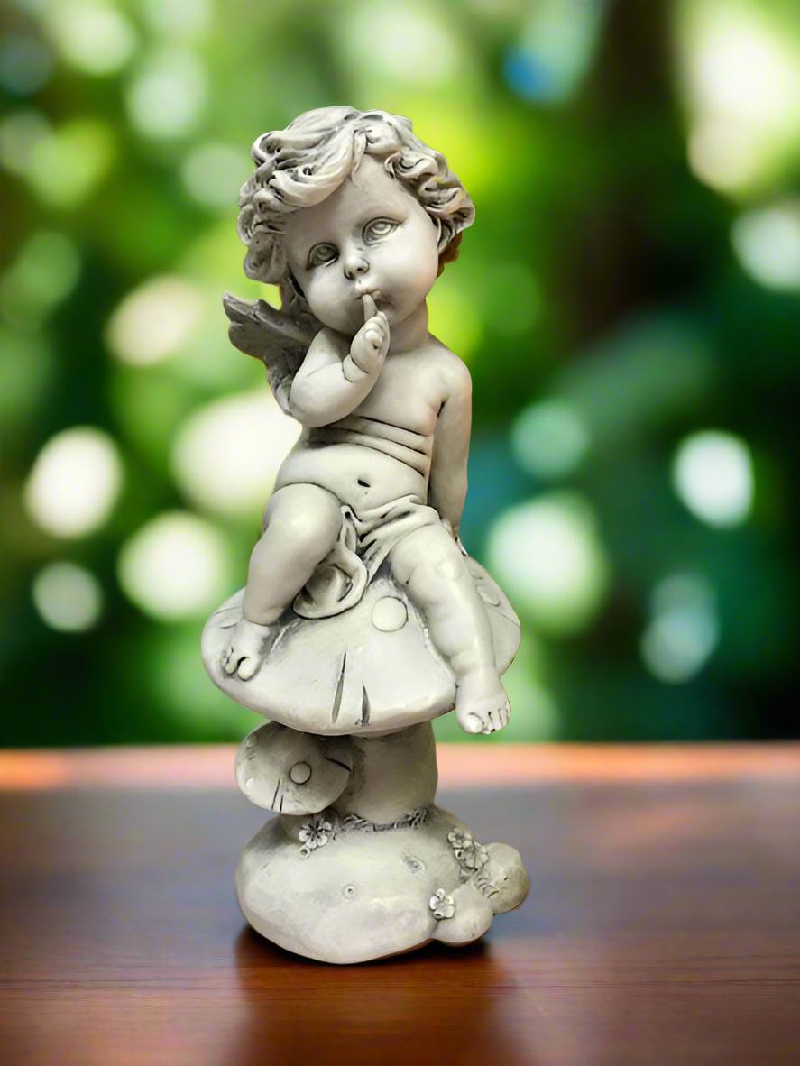 Guardian Angel Figurine Cherub Gravestone Garden Ornament Statue Grave Sculpture