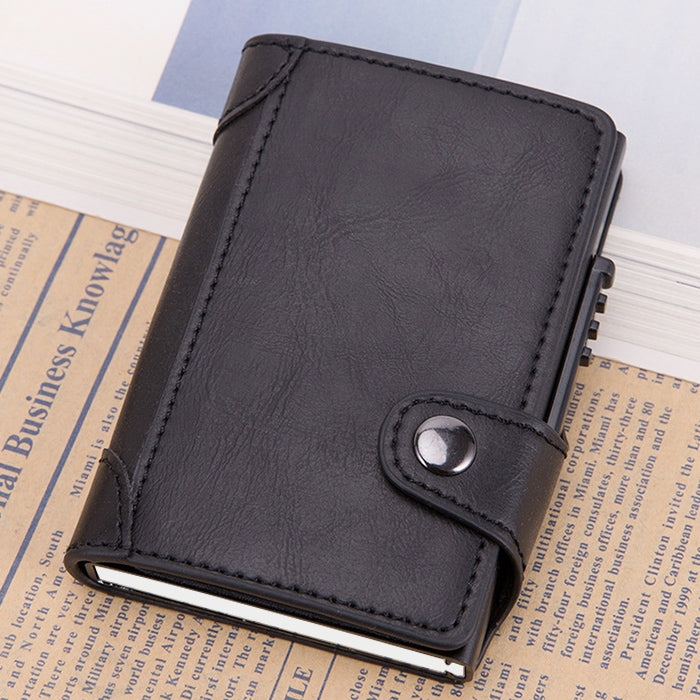 X-51 Automatically Pop-up Card Type Anti-magnetic RFID Anti-theft PU Leather Wallet with Card Slots, X-51  with Card Slots Black, X-51  with Card Slots Coffee, X-51  with Card Slots Blue, X-51  with Card Slots Apricot
