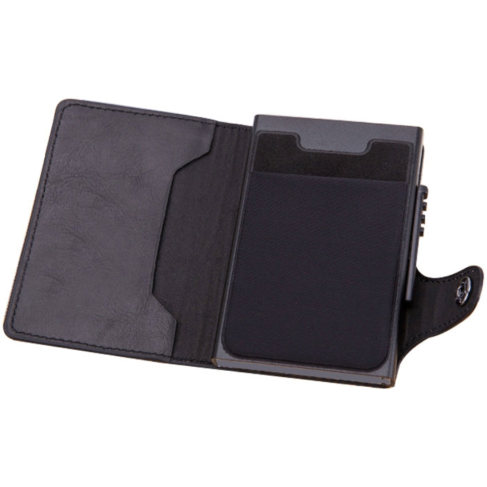 X-51 Automatically Pop-up Card Type Anti-magnetic RFID Anti-theft PU Leather Wallet with Card Slots, X-51  with Card Slots Black, X-51  with Card Slots Coffee, X-51  with Card Slots Blue, X-51  with Card Slots Apricot