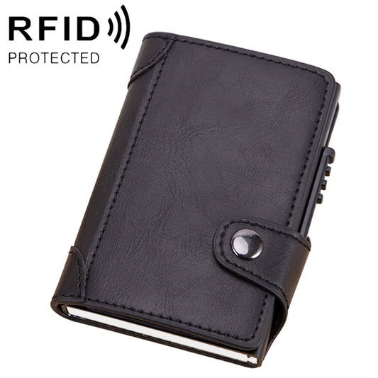 X-51 Automatically Pop-up Card Type Anti-magnetic RFID Anti-theft PU Leather Wallet with Card Slots, X-51  with Card Slots Black, X-51  with Card Slots Coffee, X-51  with Card Slots Blue, X-51  with Card Slots Apricot