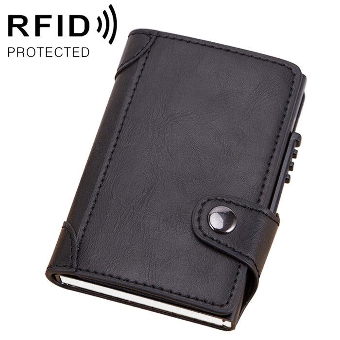 X-51 Automatically Pop-up Card Type Anti-magnetic RFID Anti-theft PU Leather Wallet with Card Slots, X-51  with Card Slots Black, X-51  with Card Slots Coffee, X-51  with Card Slots Blue, X-51  with Card Slots Apricot