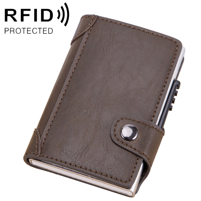 X-51 Automatically Pop-up Card Type Anti-magnetic RFID Anti-theft PU Leather Wallet with Card Slots, X-51  with Card Slots Black, X-51  with Card Slots Coffee, X-51  with Card Slots Blue, X-51  with Card Slots Apricot