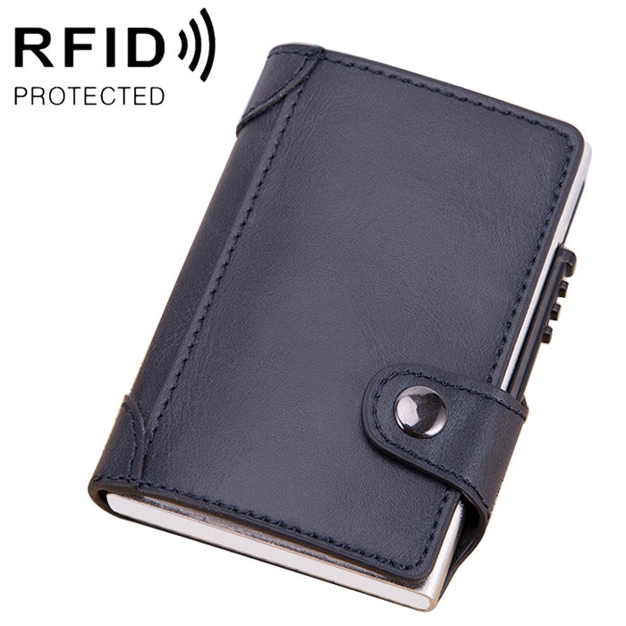 X-51 Automatically Pop-up Card Type Anti-magnetic RFID Anti-theft PU Leather Wallet with Card Slots, X-51  with Card Slots Black, X-51  with Card Slots Coffee, X-51  with Card Slots Blue, X-51  with Card Slots Apricot