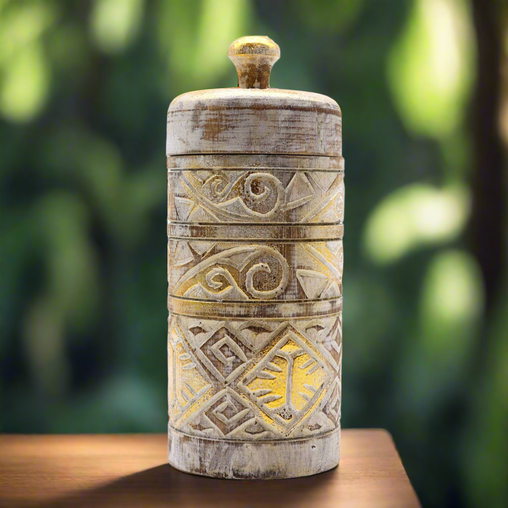White & Gold - Tall Container