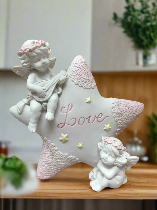 Guardian Angel Figurine Cherub Star Statue Ornament Sculpture Gift