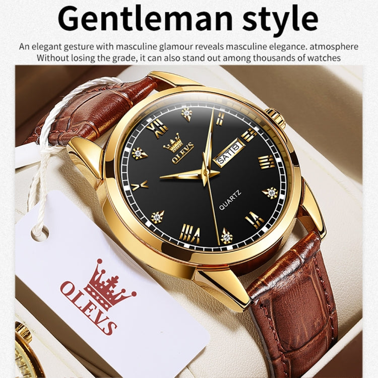 OLEVS 6896 Men Multifunctional Luminous Waterproof Quartz Watch, 6896 Men