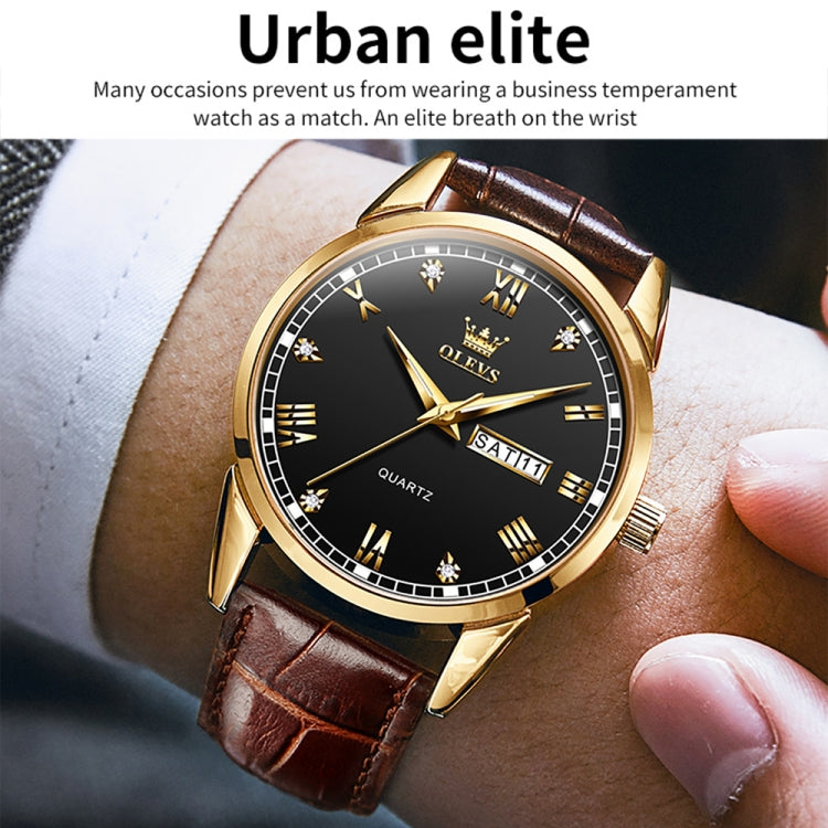 OLEVS 6896 Men Multifunctional Luminous Waterproof Quartz Watch, 6896 Men