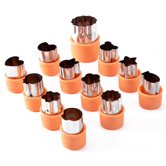 Stainless Steel Irregular Biscuit Mold Fruit Begetable Cutting Mold, 12pcs / Set Orange, 12pcs / Set Pink, 12pcs / Set Red, 12pcs / Set Yellow, 12pcs / Set Blue, 12pcs / Set Green, 12pcs / Set Purple, 12pcs / Set Random Color, 11pcs / Set Random Color