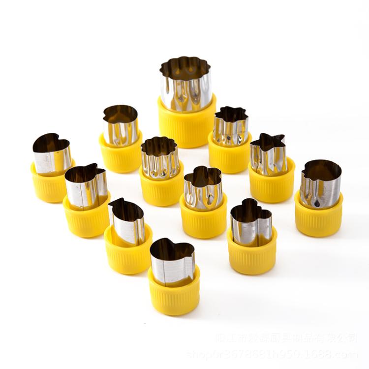 Stainless Steel Irregular Biscuit Mold Fruit Begetable Cutting Mold, 12pcs / Set Orange, 12pcs / Set Pink, 12pcs / Set Red, 12pcs / Set Yellow, 12pcs / Set Blue, 12pcs / Set Green, 12pcs / Set Purple, 12pcs / Set Random Color, 11pcs / Set Random Color