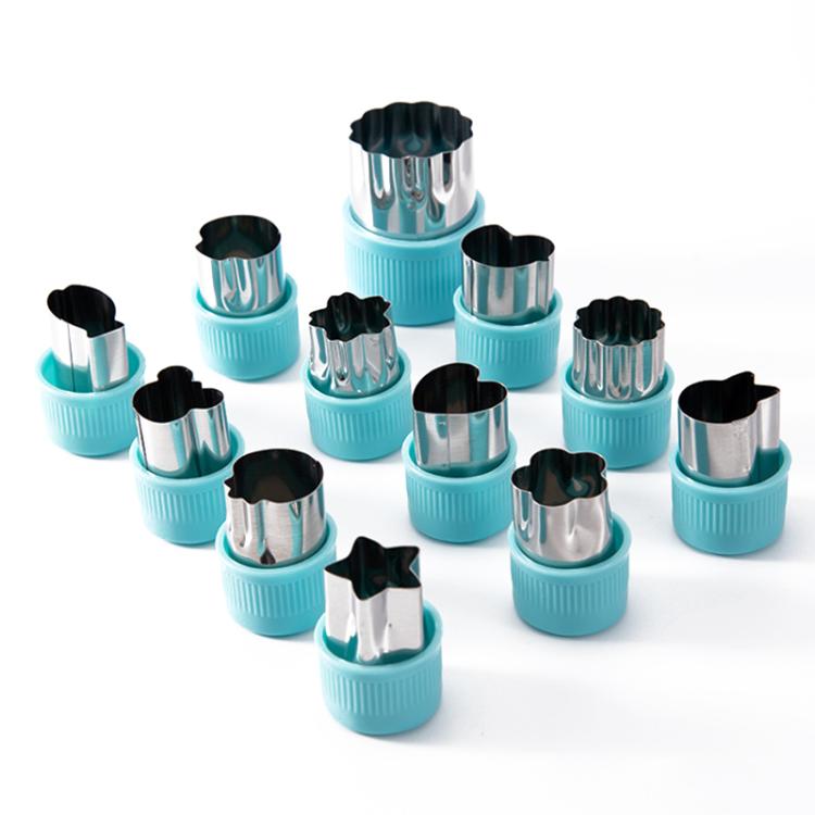 Stainless Steel Irregular Biscuit Mold Fruit Begetable Cutting Mold, 12pcs / Set Orange, 12pcs / Set Pink, 12pcs / Set Red, 12pcs / Set Yellow, 12pcs / Set Blue, 12pcs / Set Green, 12pcs / Set Purple, 12pcs / Set Random Color, 11pcs / Set Random Color