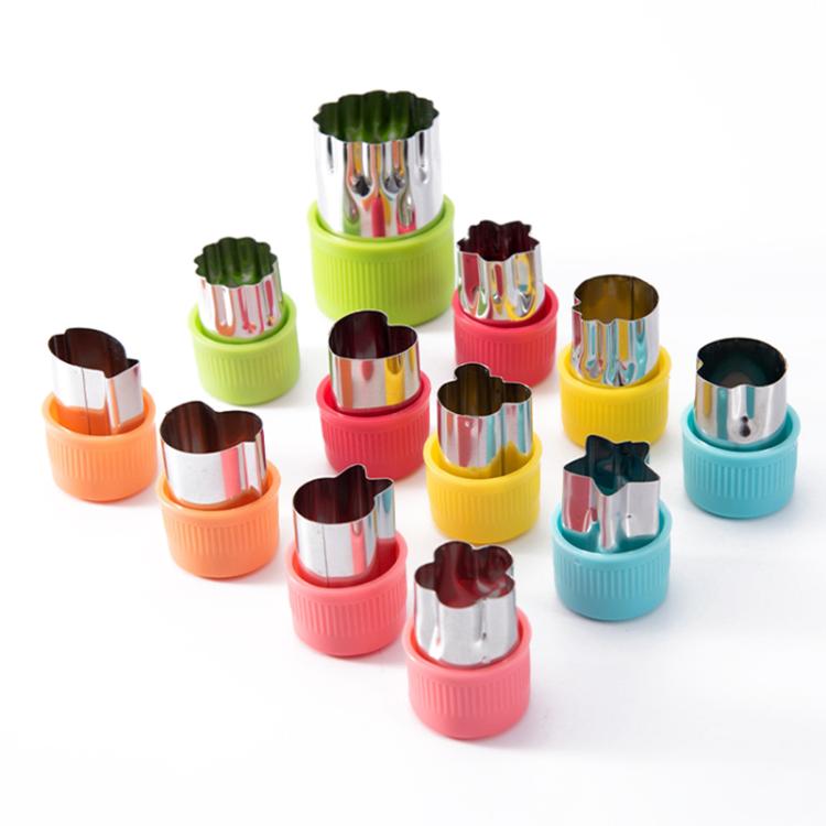 Stainless Steel Irregular Biscuit Mold Fruit Begetable Cutting Mold, 12pcs / Set Orange, 12pcs / Set Pink, 12pcs / Set Red, 12pcs / Set Yellow, 12pcs / Set Blue, 12pcs / Set Green, 12pcs / Set Purple, 12pcs / Set Random Color, 11pcs / Set Random Color