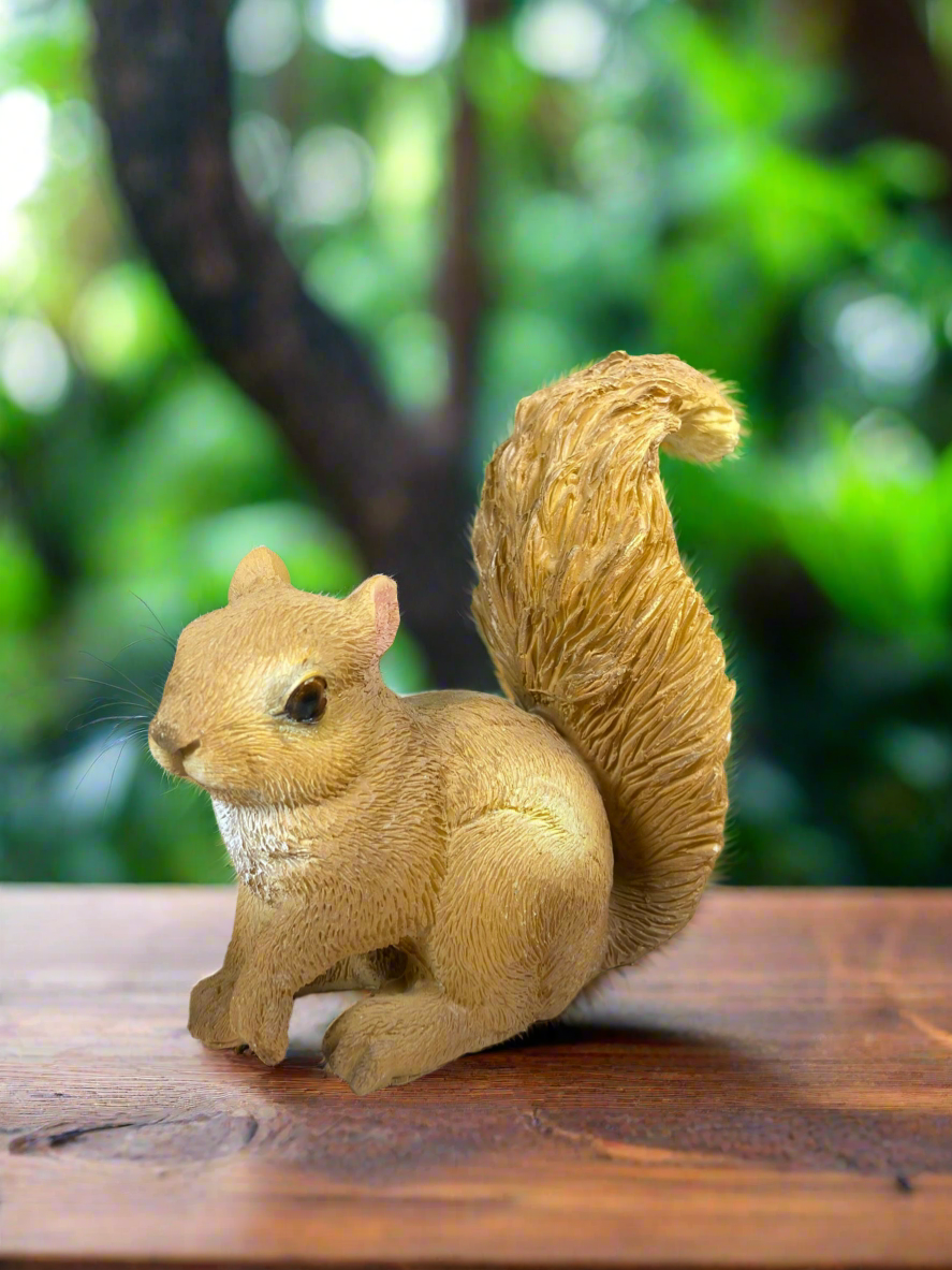 Whimsical Handmade Squirrel Garden Ornament - Adorable and Charming Outdoor Decor Patio Lawn Sculpture