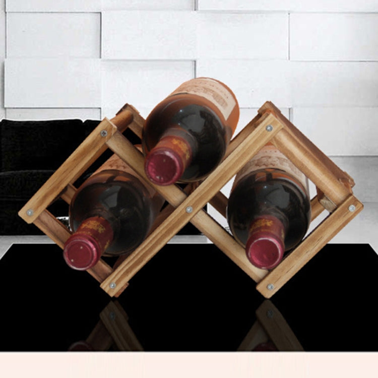 Wine Rack 3l Foldable Wooden Wine Rack for 3 Bottles