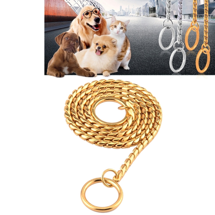 Pet Collars Pet Neck Strap Dog Neckband Snake Chain Dog Chain  Solid  Metal Chain Dog Collar，Length:55cm