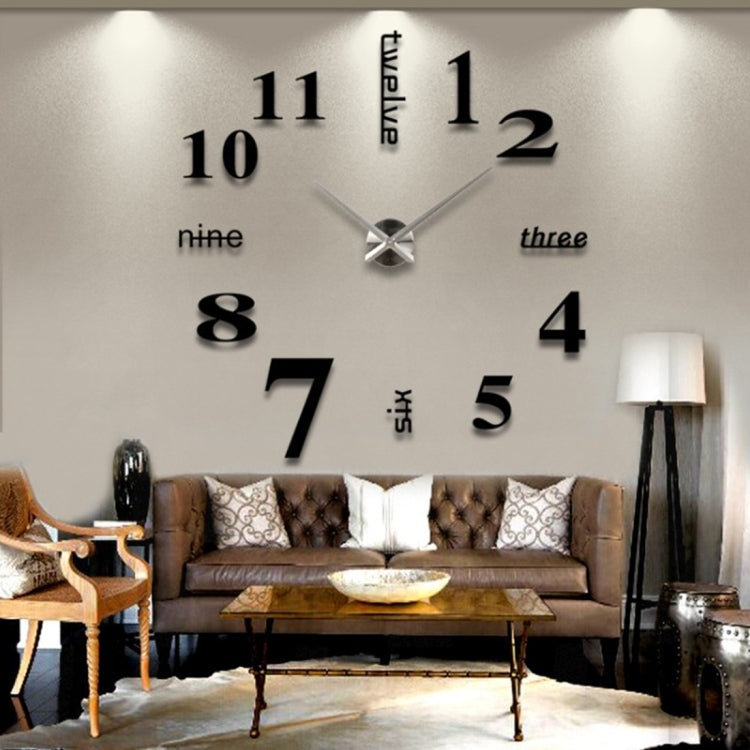 Creative 3D Mirror DIY Wall Sticker Clock, Size: 120*120cm, Size: 120*120cm(White), Size: 120*120cm(Yellow), Size: 120*120cm(Black)