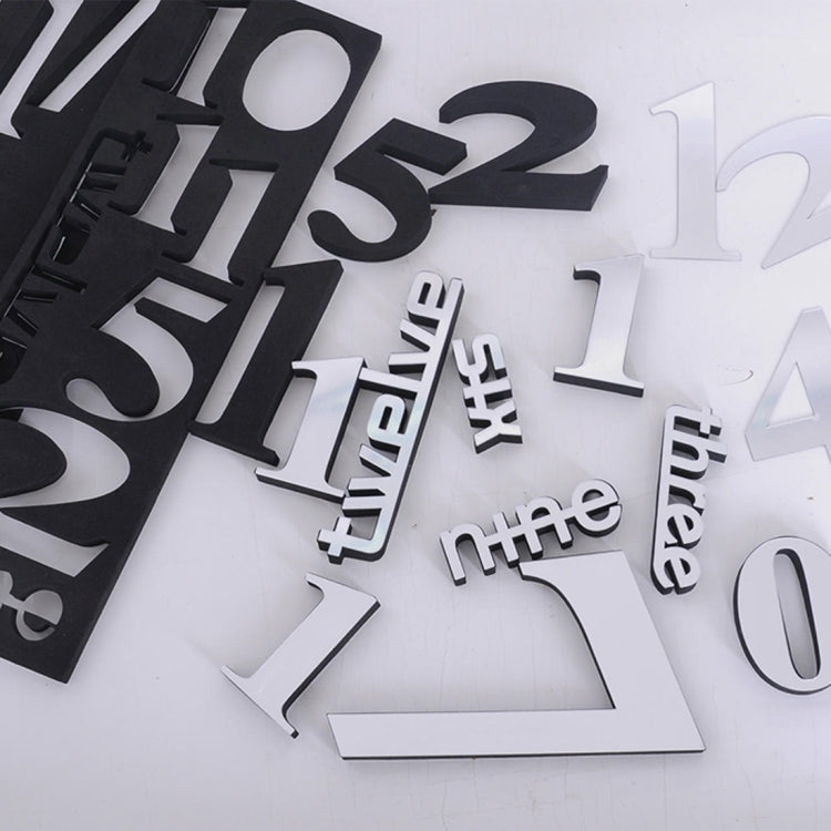Creative 3D Mirror DIY Wall Sticker Clock, Size: 120*120cm, Size: 120*120cm(White), Size: 120*120cm(Yellow), Size: 120*120cm(Black)