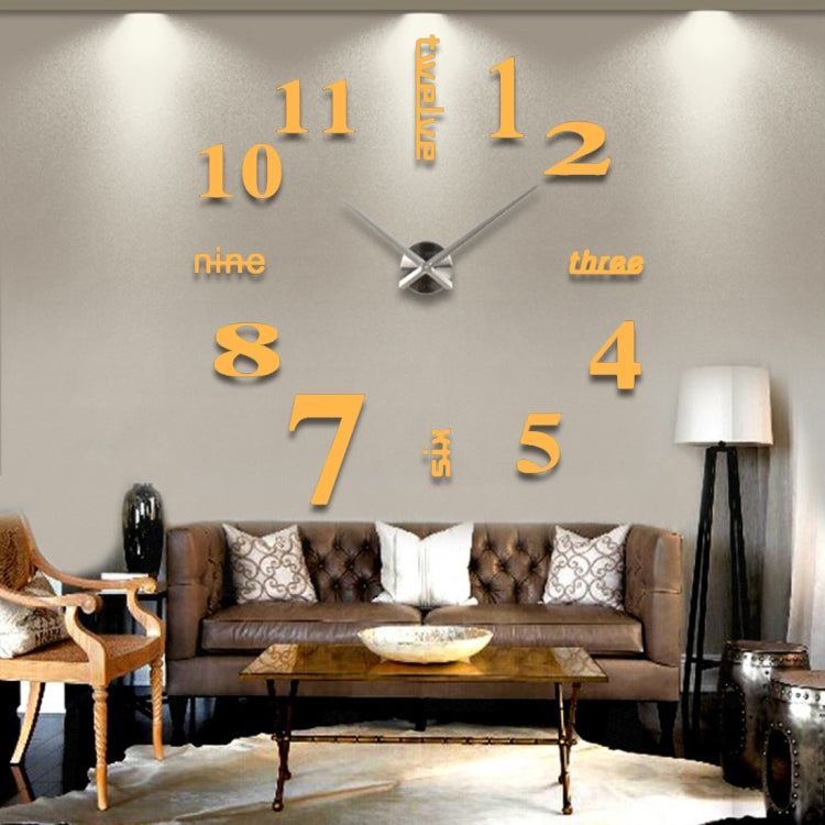 Creative 3D Mirror DIY Wall Sticker Clock, Size: 120*120cm, Size: 120*120cm(Black), Size: 120*120cm(White), Size: 120*120cm(Yellow)