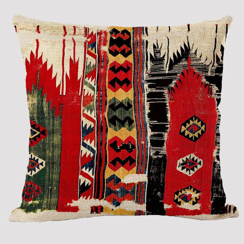 Bohemian Double-sided Pillow Ethnic Style Linen Color