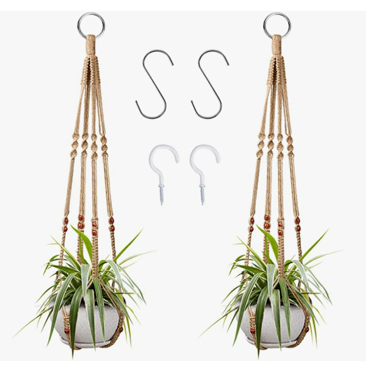 Flower Pot Net Pocket Bohemian Hand-woven Cotton String