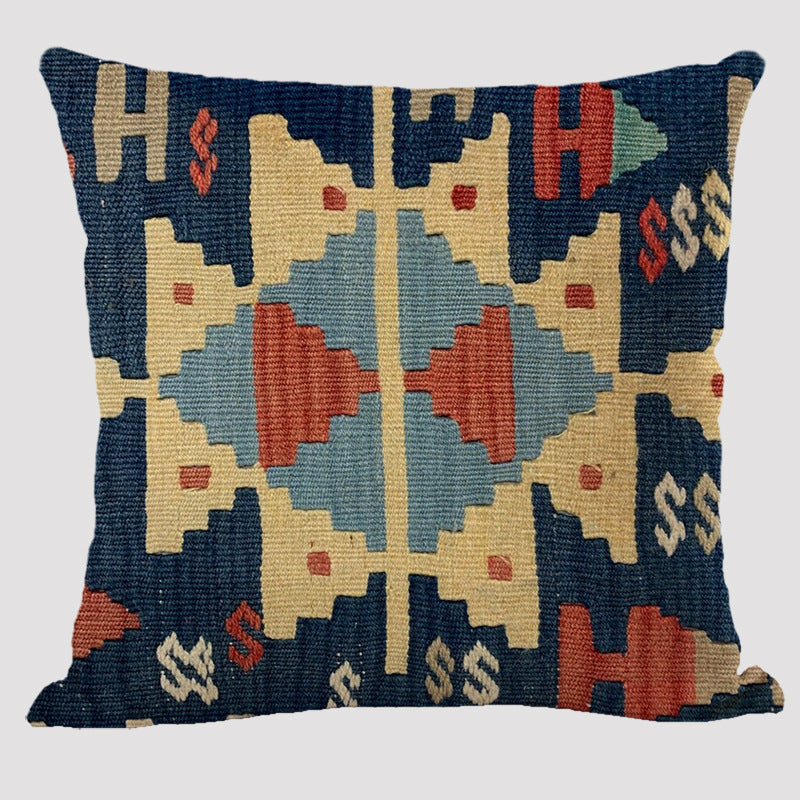 Bohemian Double-sided Pillow Ethnic Style Linen Color