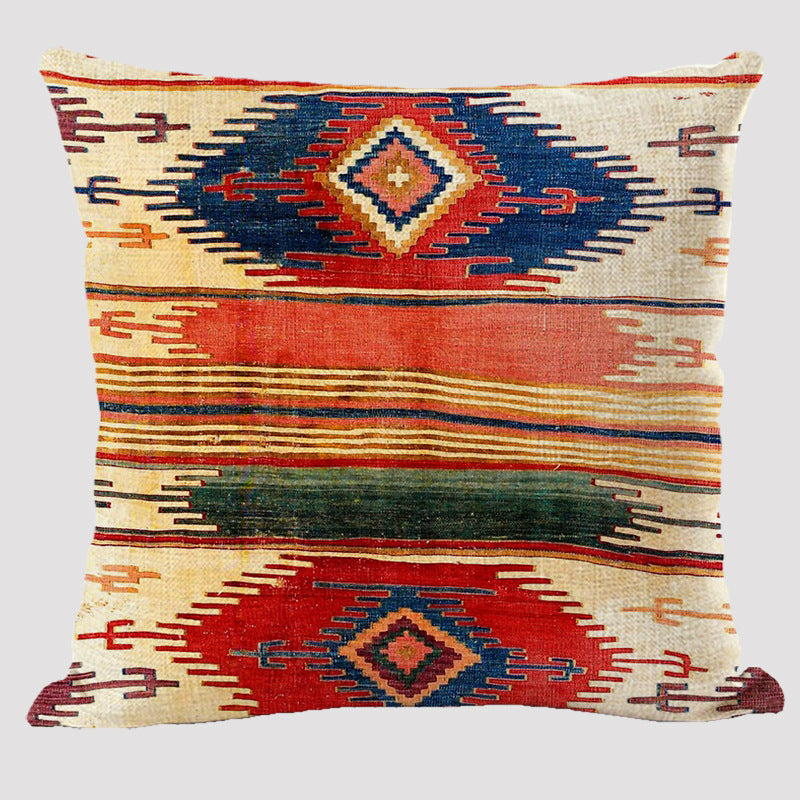 Bohemian Double-sided Pillow Ethnic Style Linen Color