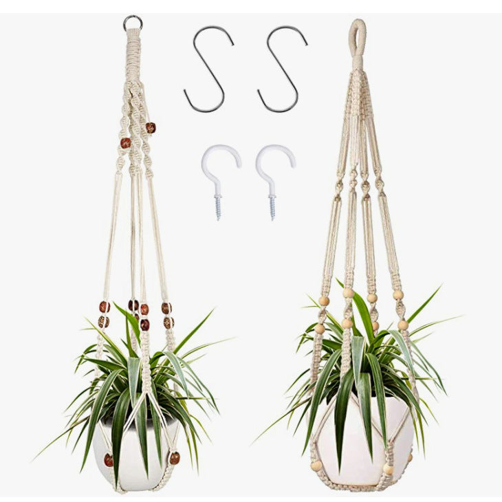 Flower Pot Net Pocket Bohemian Hand-woven Cotton String
