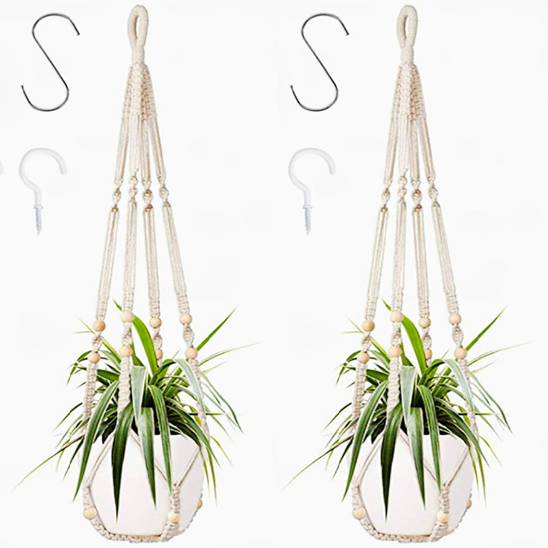 Flower Pot Net Pocket Bohemian Hand-woven Cotton String