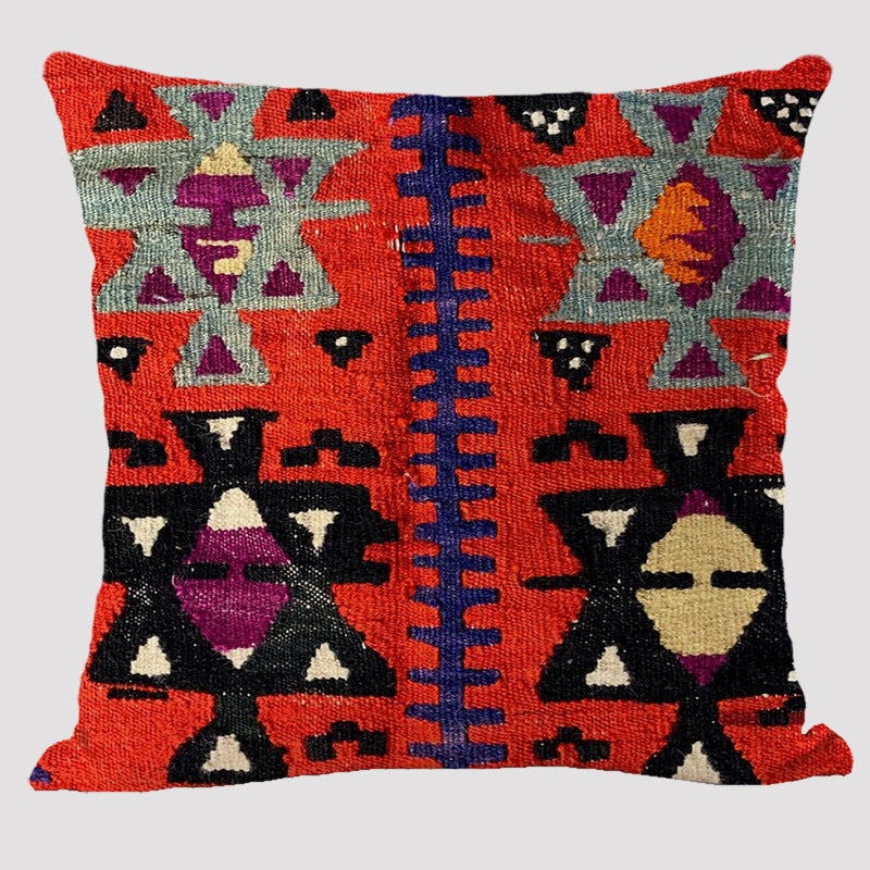 Bohemian Double-sided Pillow Ethnic Style Linen Color