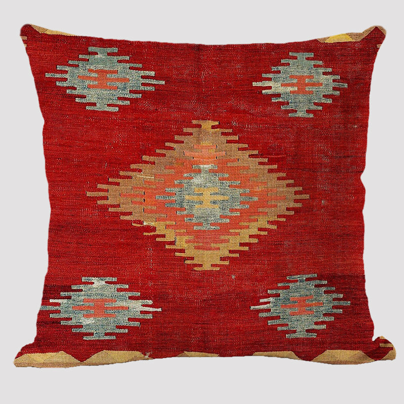 Bohemian Double-sided Pillow Ethnic Style Linen Color