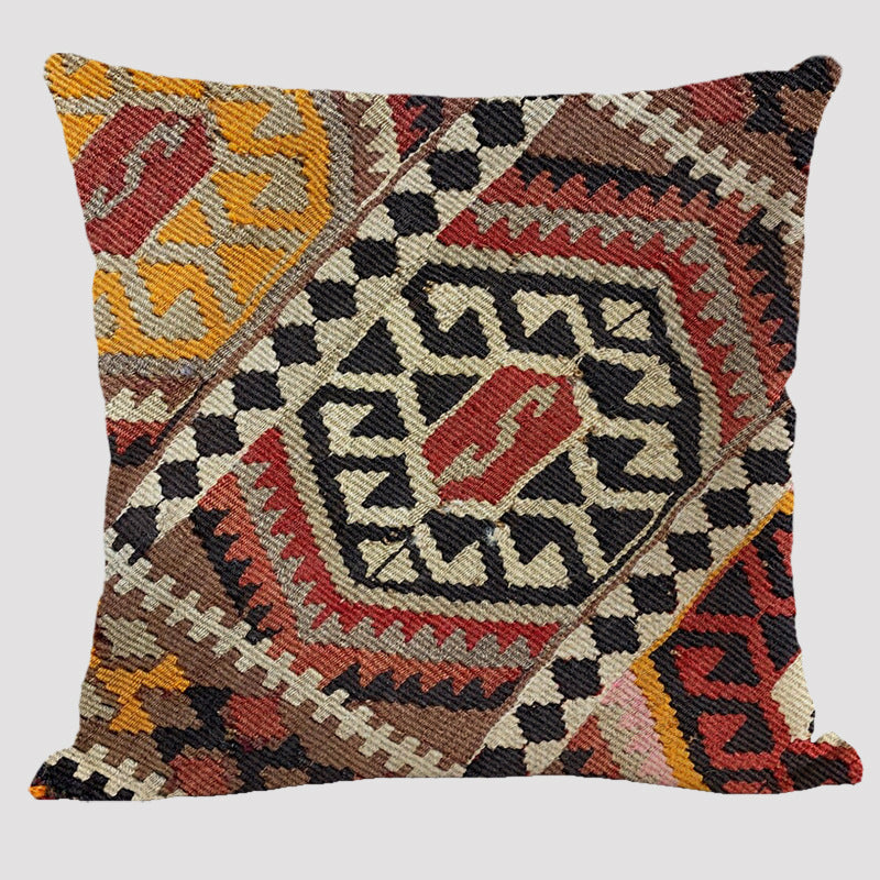 Bohemian Double-sided Pillow Ethnic Style Linen Color