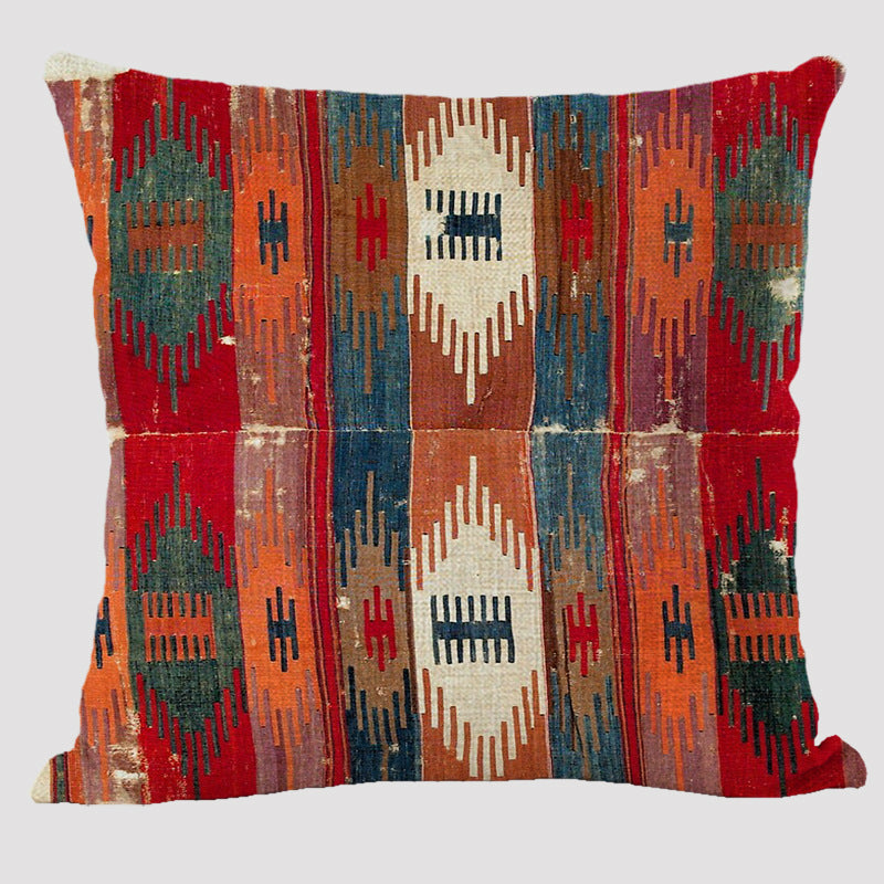 Bohemian Double-sided Pillow Ethnic Style Linen Color