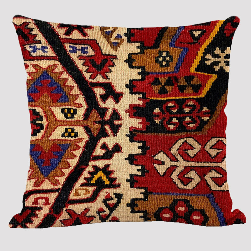 Bohemian Double-sided Pillow Ethnic Style Linen Color