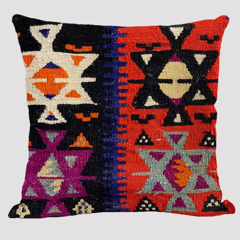 Bohemian Double-sided Pillow Ethnic Style Linen Color