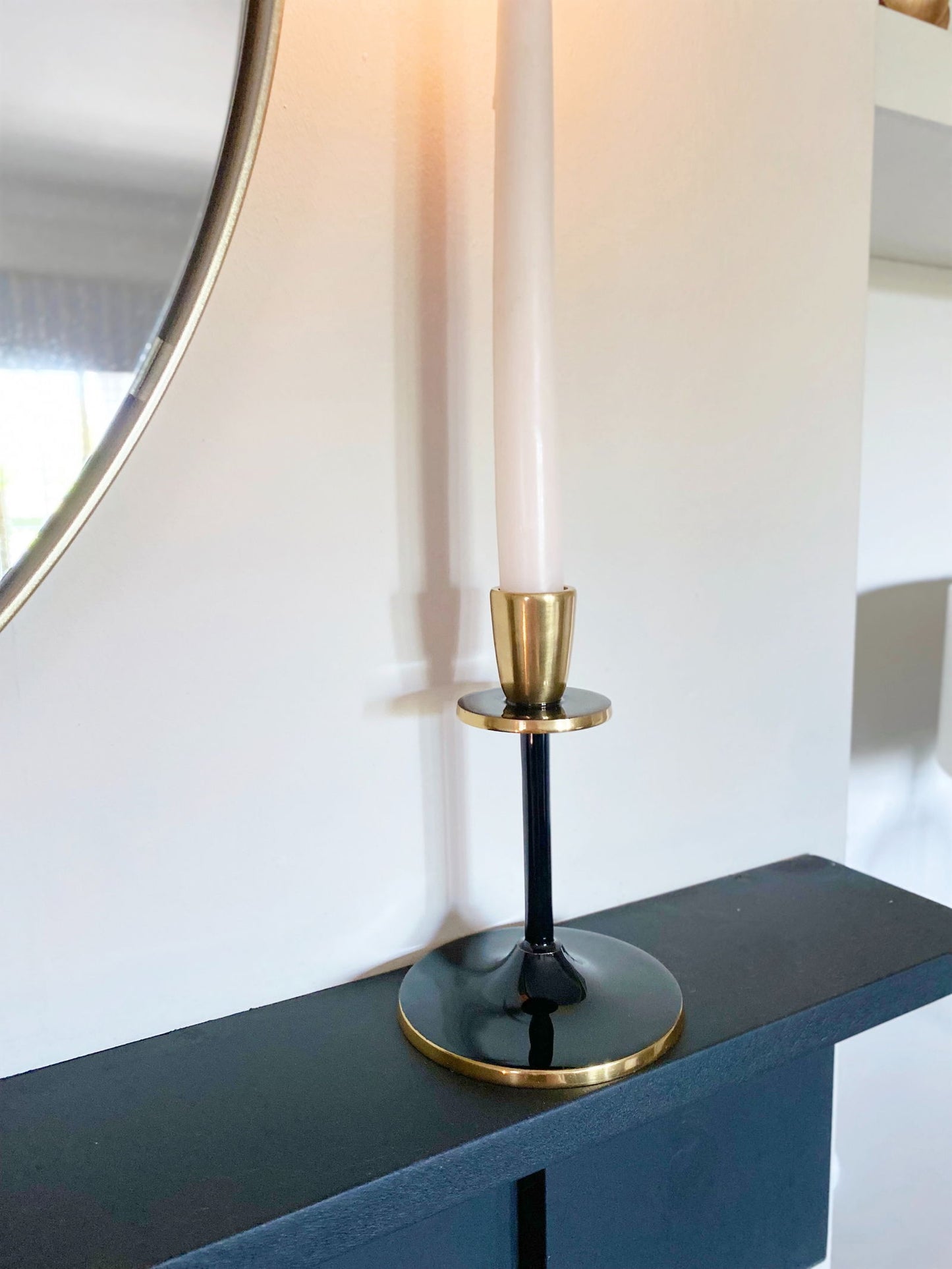 Small Black and Gold Candlestick