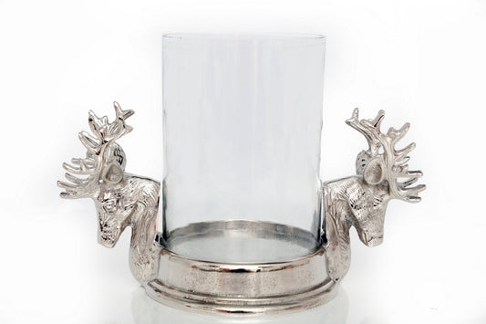 Stag Double Head Pillar Candle Holder