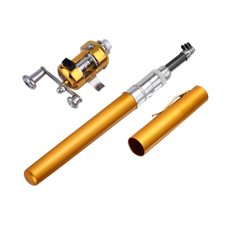 Pen Style Fishing Rod, Circle Pulley Gold, Flywheel Silver, Flywheel Gold