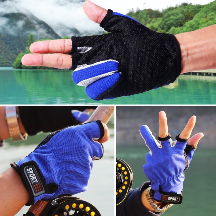 1 Pair 3 Fingers Exposed Breathable Anti-slippery Fishing Gloves